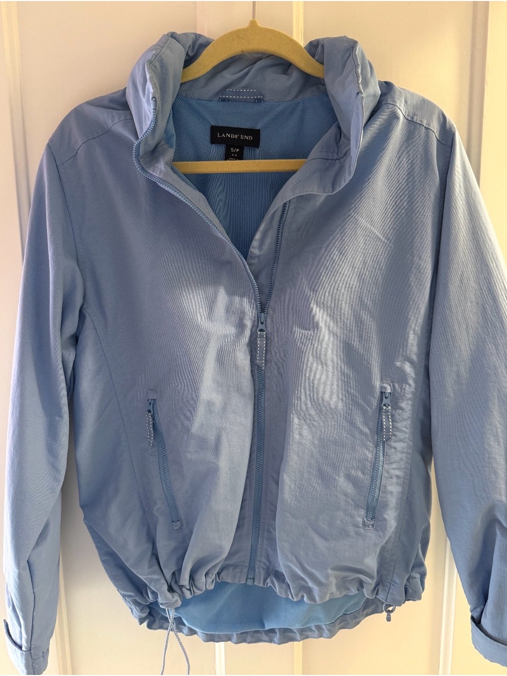 Lands' End Sky Blue Bomber Jacket with Hood